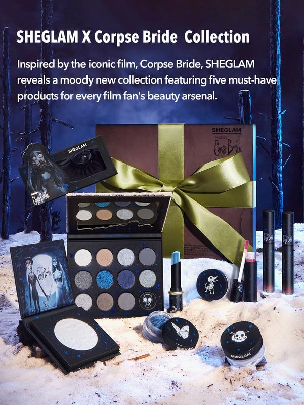 SHEGLAM Corpse Bride Moonlight Eyeshadow Palette - White, Brown, and Blue Shades - Makeup, Cosmetic