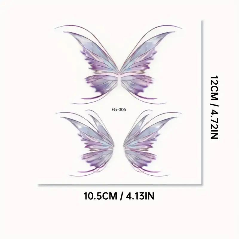 Fairy Butterfly Design Temporary Tattoo, Eyes Face Hand Body Art Fake Tattoo, Body Art Sticker for Women Makeup Dance Music Festival