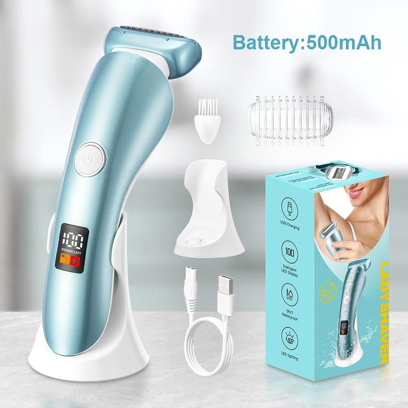 Electric Shaver for Women, 1 Set Electric Razor for Bikini Legs & Underarm & Public Hair Remove, Cordless Wet & Dry Use Precise Safe Epilator