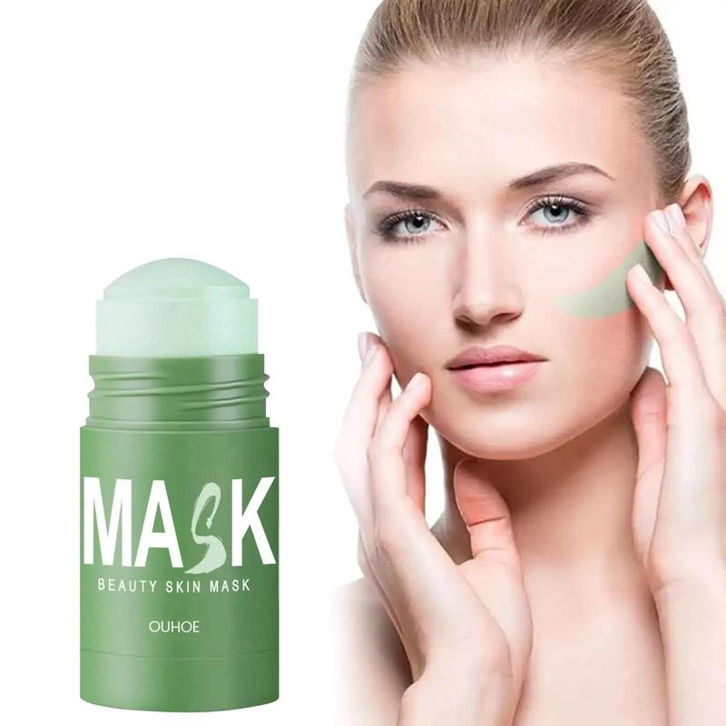 Gentle Green Tea Mask Stick, 2pcs Apply Mud Mask for Deep Facial Cleansing and Pore Tightening Mask Stick, Comfort Moisturize Skincare Products