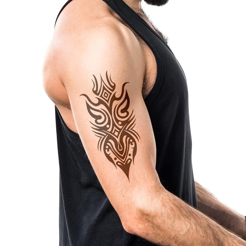 Temporary Tattoos Waterproof Viking Tribal Totems - Long Lasting Fake Tattoos for Men and Women, 10 Sheets Aesthetic Realistic