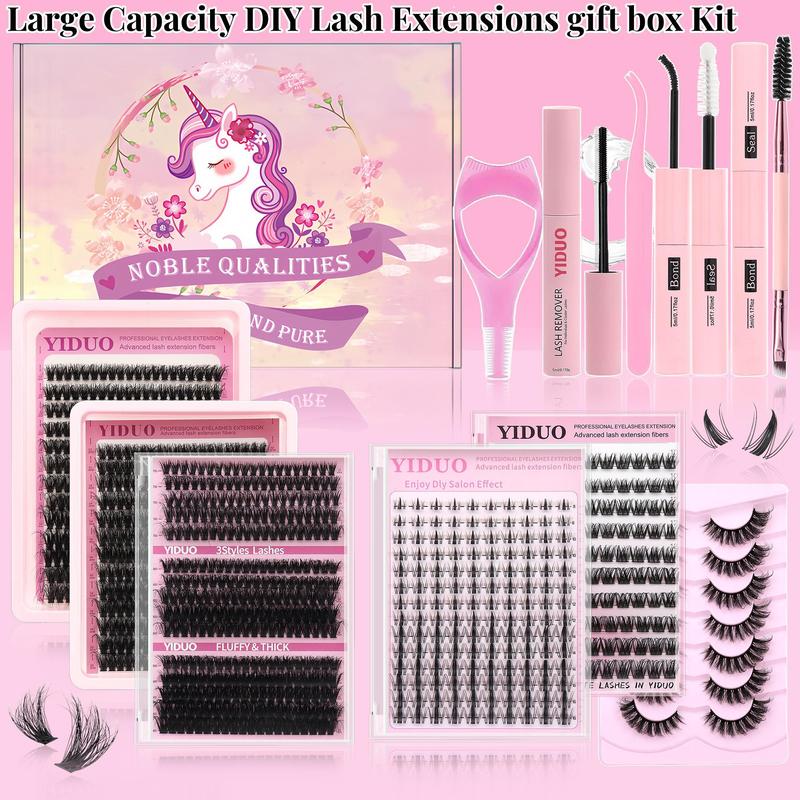 Large Capacity Individual False Eyelashes Kit, 1 Box Natural Look Self Grafting Curl Eyelashes, Eyelashes Extension, Eye Makeup Enhancement False Eyelashes for Women and Girls, Stocking Fillers Gift, Christmas, Christmas Gift