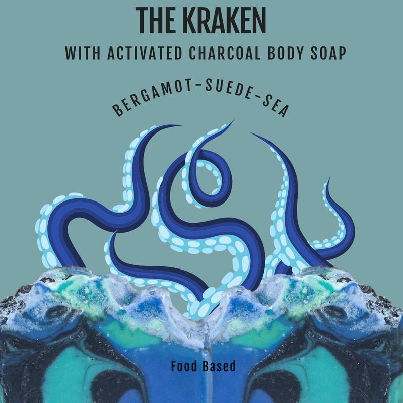 The Kraken Bergamot, Leather and Wood Scented Natural Soap Aroma Body Care