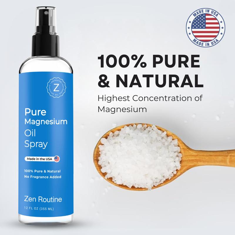 (2-Pack) 12 oz Zen Routine, Pure Magnesium Spray - Body Care Comfort