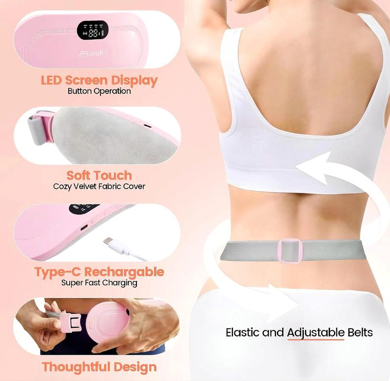 Wearable Electric Menstrual Heating Pad, Hot Massage Heating Pad, warming belt for Cramps with Vibration & Massage, Abdominal Relieve with Three Levels, Best Gifts for Woman