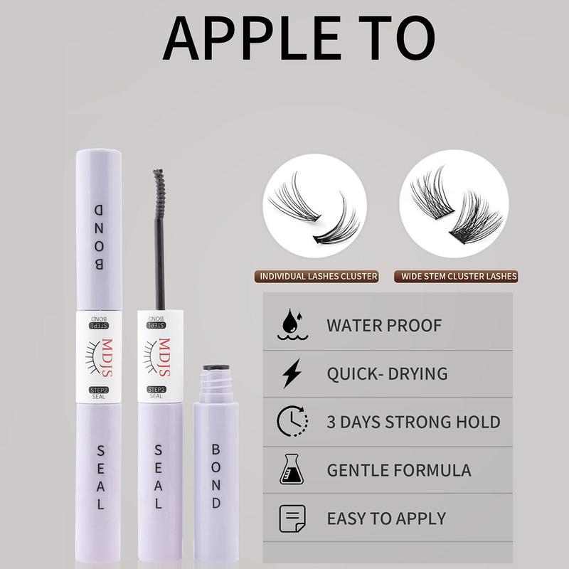 2 in 1 Eyelash Glue, Waterproof Long Lasting Bond and Seal, Double-ended Eyelash Extensions Glue, Professional Makeup Accessories for Women