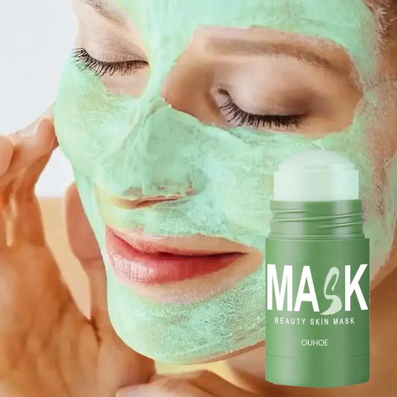 Gentle Green Tea Mask Stick, 2pcs Apply Mud Mask for Deep Facial Cleansing and Pore Tightening Mask Stick, Comfort Moisturize Skincare Products