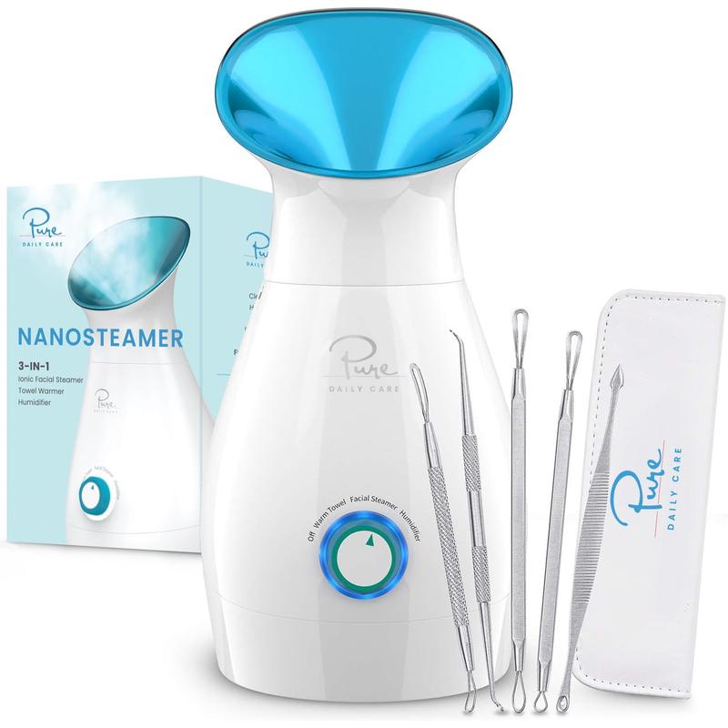 Pure Daily Care NanoSteamer 3-in-1 Ionic Facial Steamer with Bonus 5 Piece Skin Kit