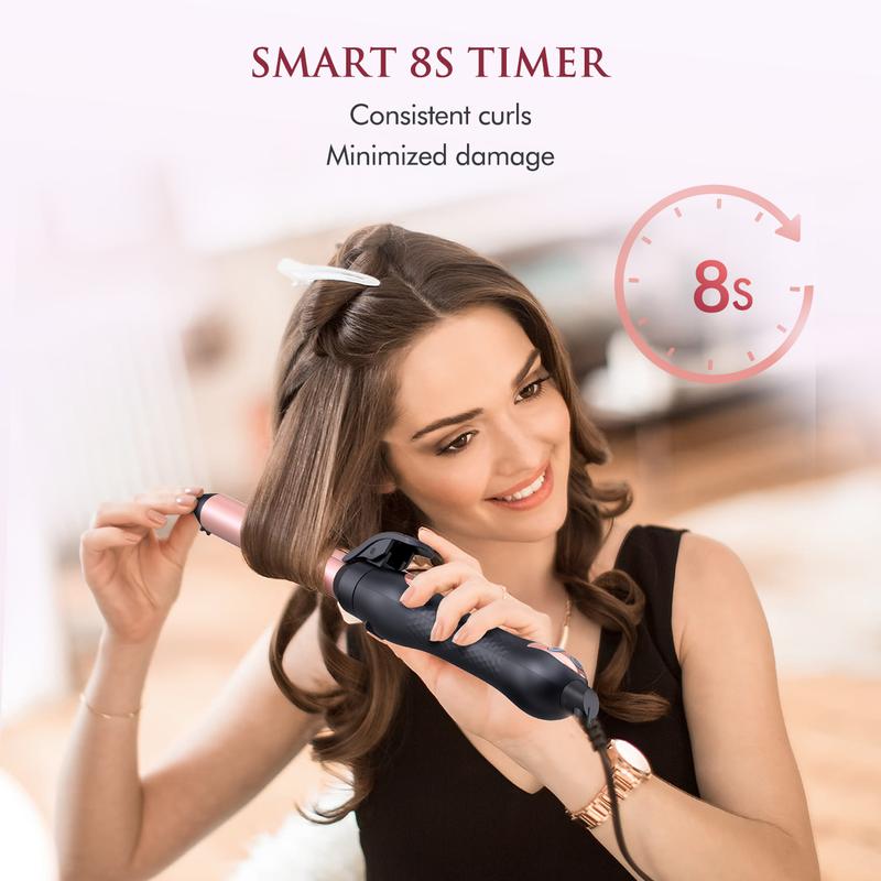 LANDOT Automatic Rotating Curling Iron 1-inch Comfort - Perfect for All Hair Types 