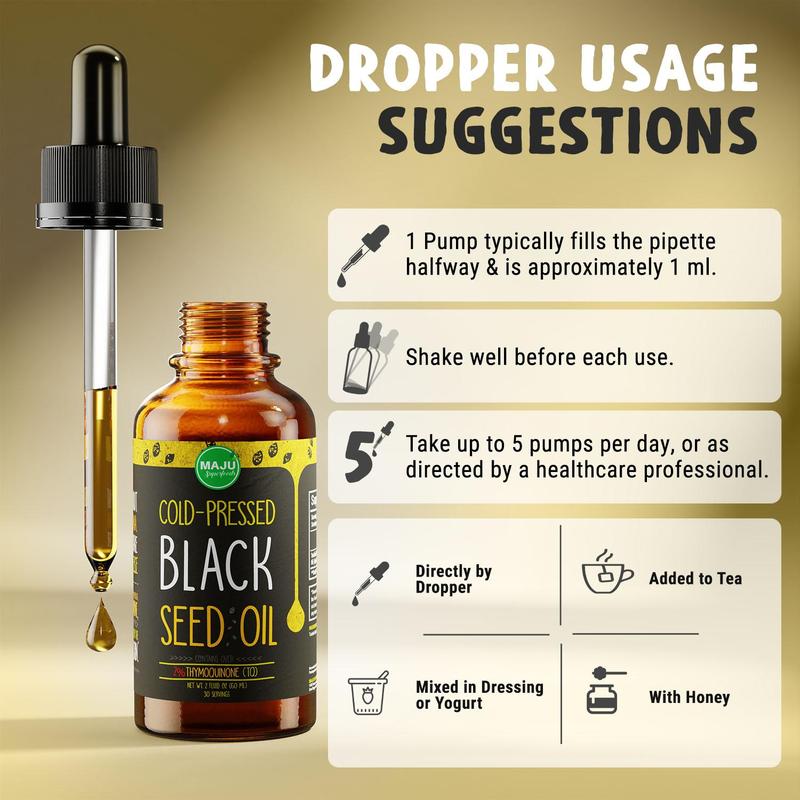 MAJU Black Seed Oil Liquid Dropper (2oz) Serums Skincare Skin Repair Comfort Daily Organic