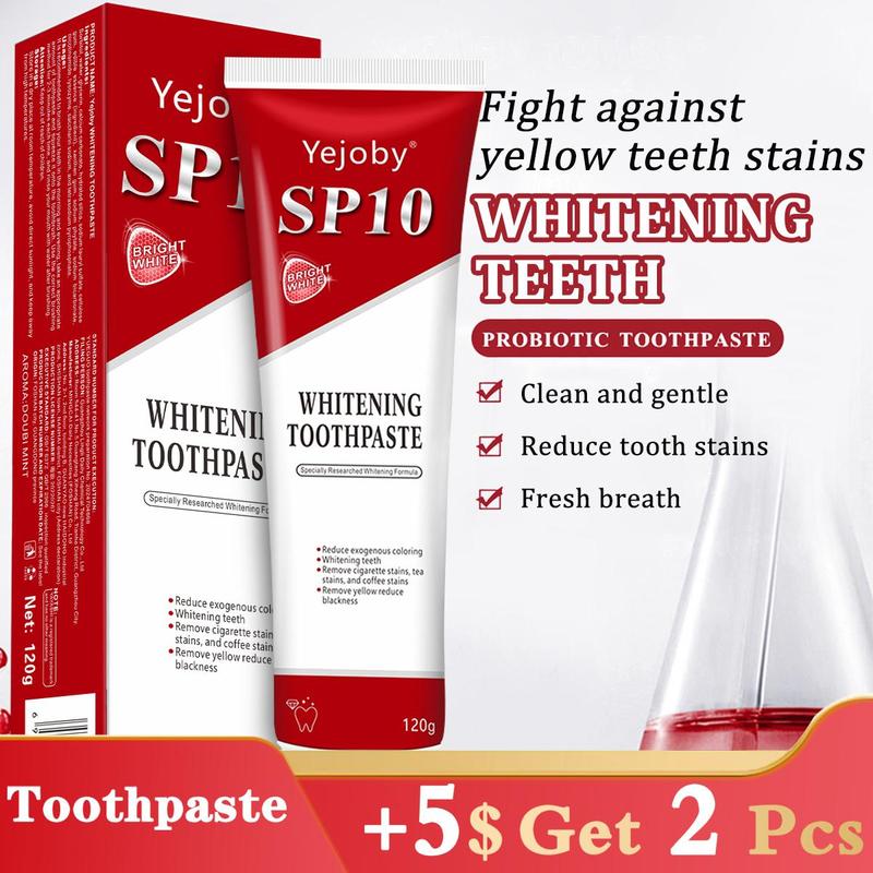 [+5$Get 2Pcs] Sp10 Probiotic Toothpaste,Sp-10 Ultra Whitening Toothpaste,Probiotics Bright White Toothpaste,Sp-10 Probiotic Toothpaste,Sp10 Toothpaste,Fresh Breath,Deep Cleaning Care Toothpaste oral health niacinamide toothpaste