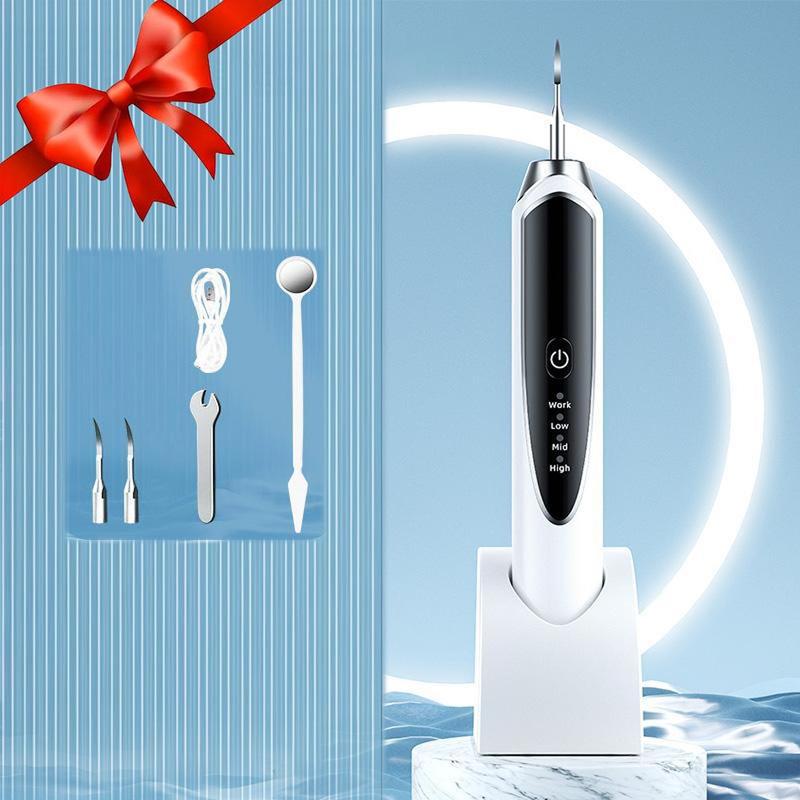 Electric Ultrasonic Tooth Cleaner, 1 Set Rechargeable Teeth Cleaner with Replacement Heads, Oral Irrigator for Home & Travel