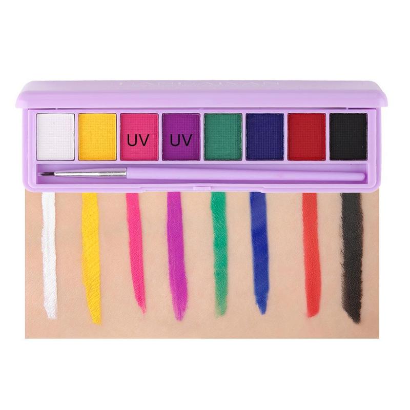 Water Activated Eyeliner Palette, 1 Count Glow In The Dark Neon Face & Body Painting Palette, Makeup Product For Party Festival