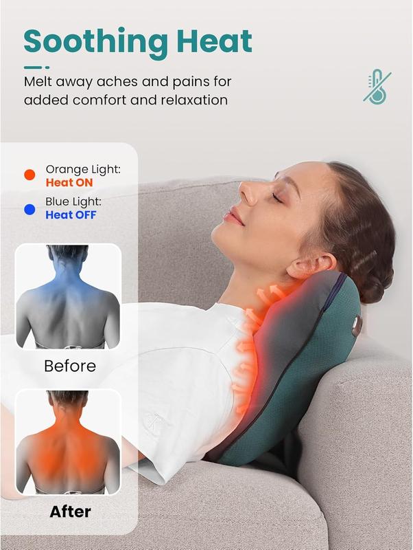 BOB AND BRAD  EZBack Corded Neck Massager with Heat Deep Massage Technology FSA HSA Eligible, Pain Relief Deep Tissue, 3D Shiatsu Back Shoulder Legs and Neck Massager, Ideal Gifts for Women Men,Easy to Use & Portable