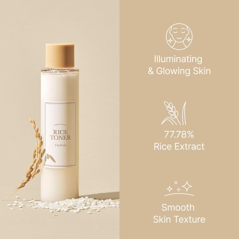 [I'M FROM OFFICIAL SHOP] Korean Rice Duo Set - Rice Toner + Rice Serum, Rice Extract from Korea, Glow Essence with Niacinamide, Hydrating for Dry Skin, Vegan, Alcohol Free, Fragrance Free, K Beauty, Moisture, Skincare, Skin Repair, Hydrate, Moisturizer