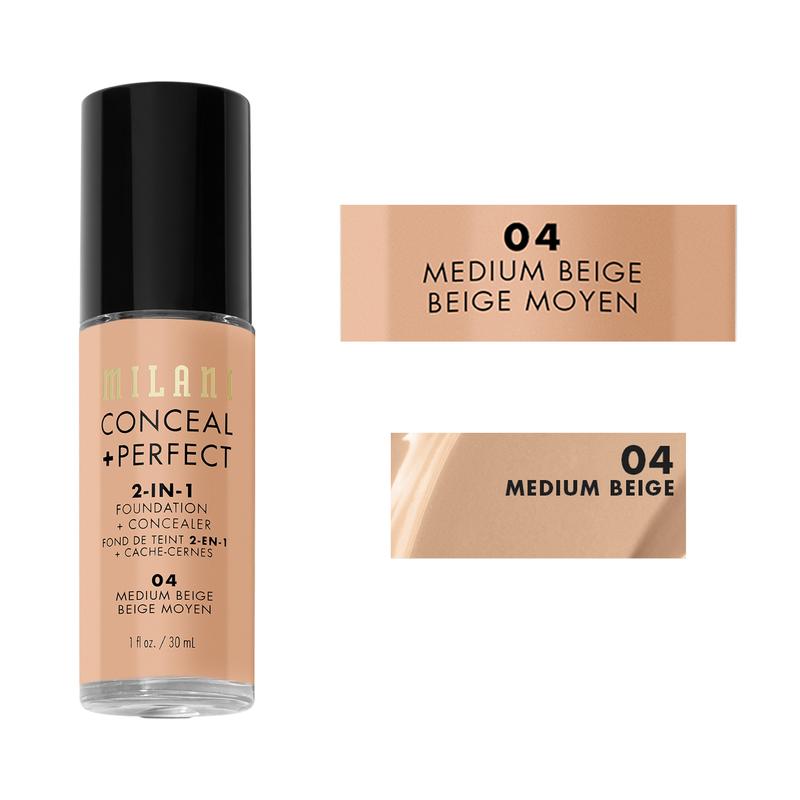 Milani Conceal + Perfect 2-in-1 Foundation + Concealer, Warm Beige for Comfortable Makeup