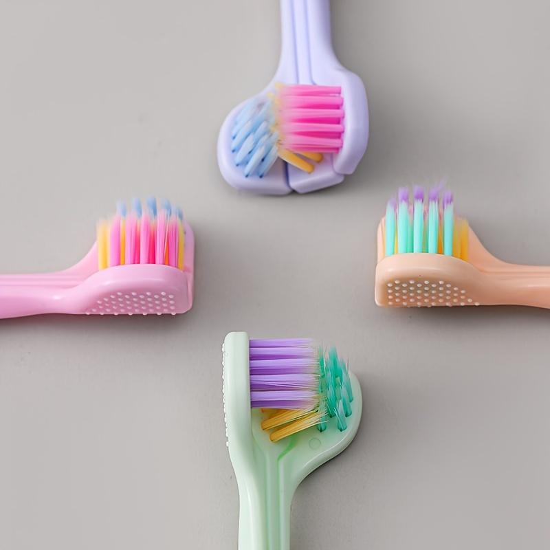 360-Degree Triple-Headed Soft & Hard Bristle Toothbrush for Adults - No Components Included, Made with Polypropylene Bristles, Suitable for Neutral Adults, Full-Headed Design, Adult Use