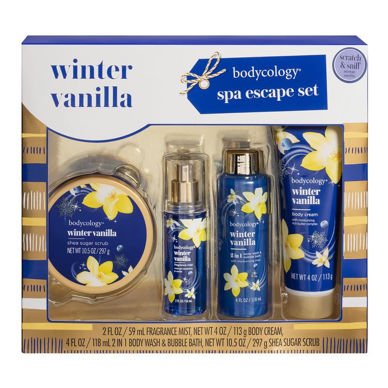 Bodycology Winter Vanilla Spa Escape Gift Set, 4 Pieces