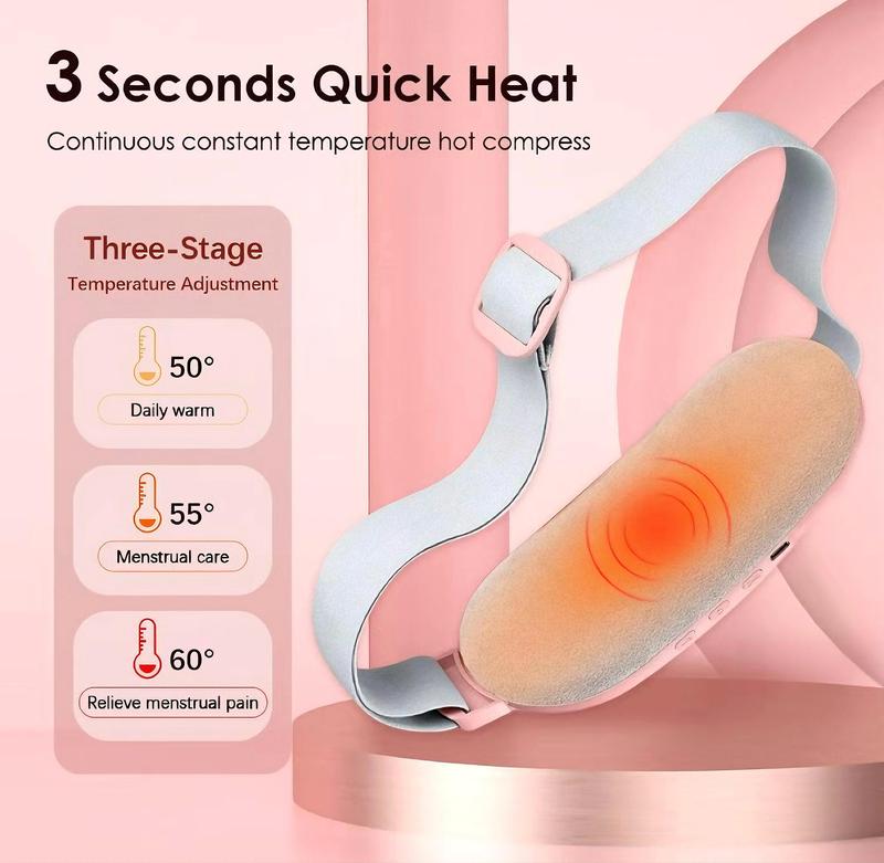 Wearable Electric Menstrual Heating Pad, Hot Massage Heating Pad, warming belt for Cramps with Vibration & Massage, Abdominal Relieve with Three Levels, Best Gifts for Woman