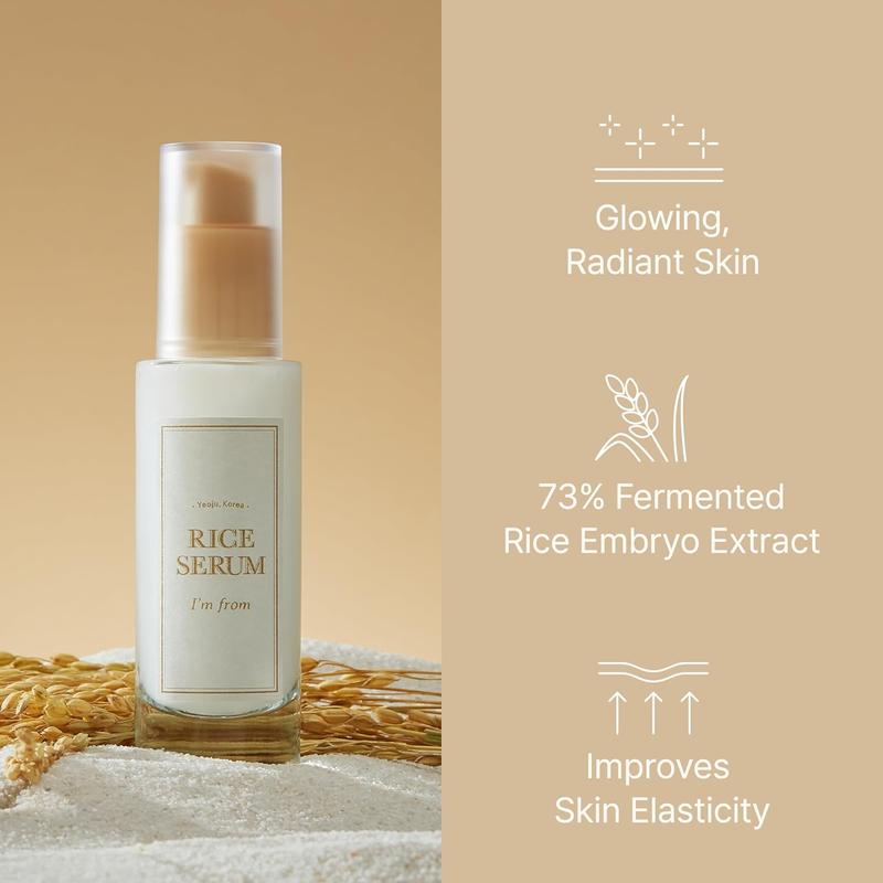 [I'M FROM OFFICIAL SHOP] Korean Rice Duo Set - Rice Toner + Rice Serum, Rice Extract from Korea, Glow Essence with Niacinamide, Hydrating for Dry Skin, Vegan, Alcohol Free, Fragrance Free, K Beauty, Moisture, Skincare, Skin Repair, Hydrate, Moisturizer