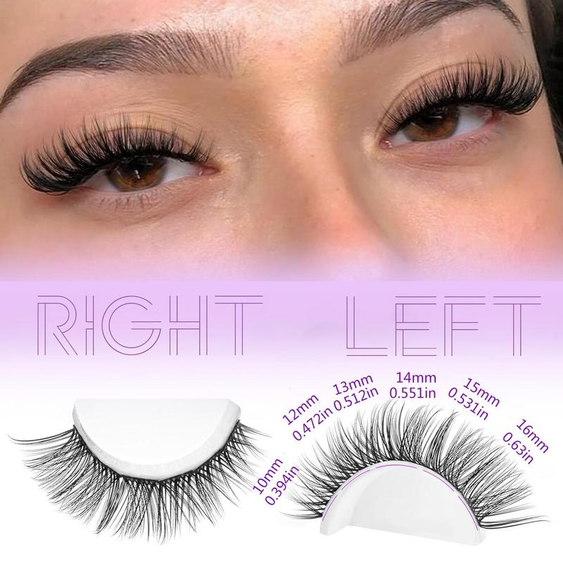 Individual False Eyelashes, 1 Box Natural Look Eyelash Extensions, Self Grafting Curl Eyelashes, Eye Makeup Enhancement False Eyelashes for Women & Girls