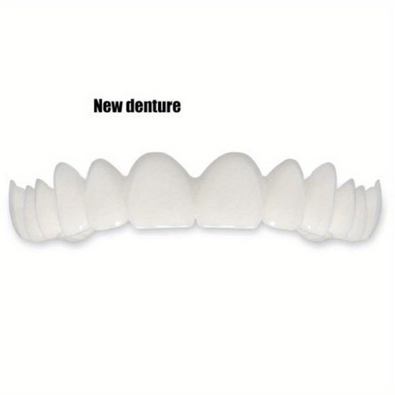 White Denture Veneer Set - Soft, BPA-Free, Adjustable Upper and Lower Denture Accessories for Men and Women - Easy to Clean, Comfortable, and Natural-Looking Smile adjustable buckle