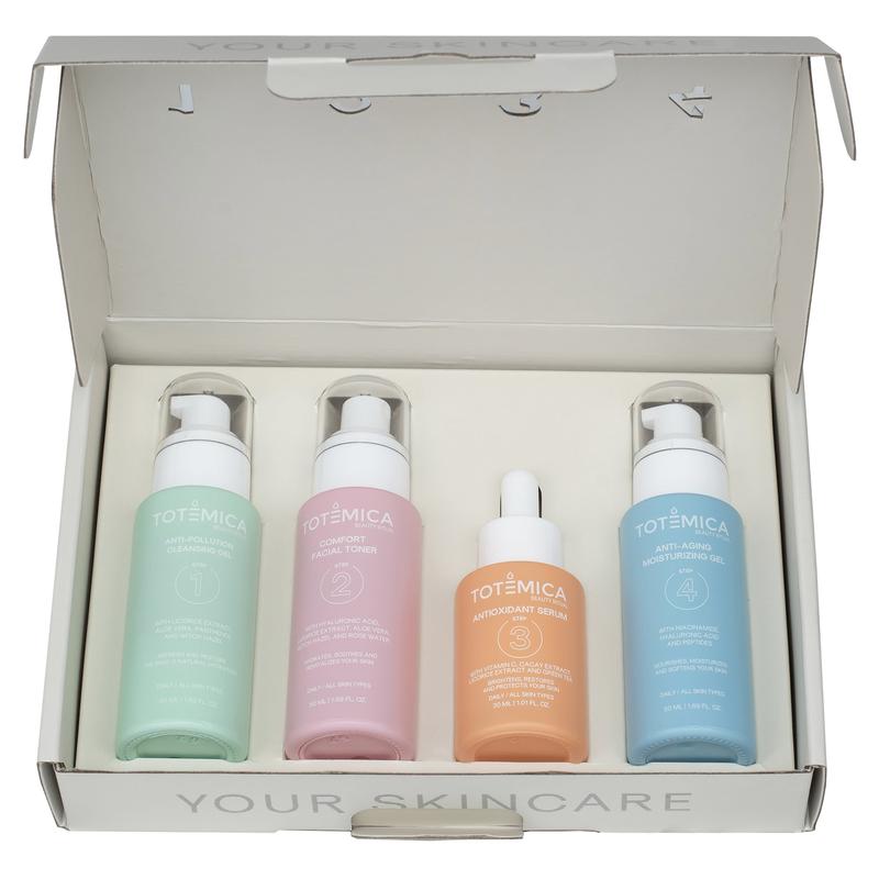 PR BOX Skin Care Cleansing Gel, Facial Toner, Serum & Moisturizing Gel (4 skincare products in one box)