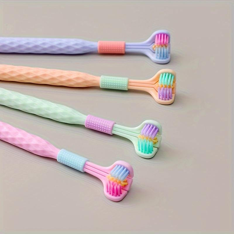 360-Degree Triple-Headed Soft & Hard Bristle Toothbrush for Adults - No Components Included, Made with Polypropylene Bristles, Suitable for Neutral Adults, Full-Headed Design, Adult Use