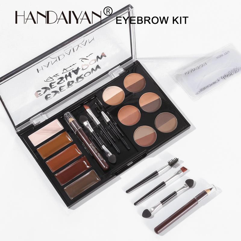 3-in-1 Eye Shadow, Eyebrow Powder, and Eyebrow Cream Palette Set - Waterproof, Sweat-Proof, and Non-Fading Makeup Cosmetic - Eyeshadow