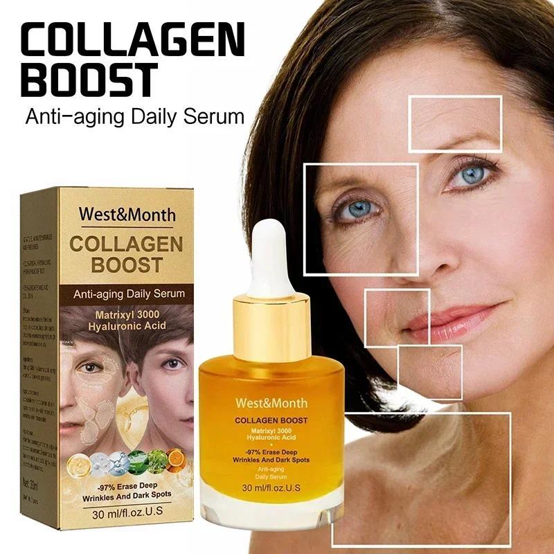 Facial Collagen Serum Anti Wrinkle Fade Fine Lines Anti Ageing Rejuvenate Your Face Whitening Moisturising Face Cosmetics 30ml