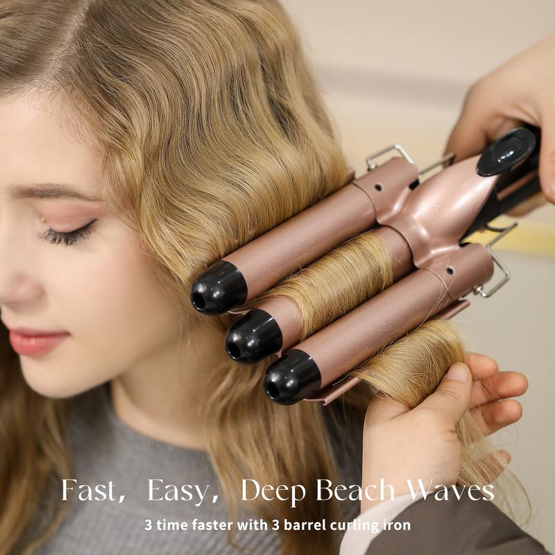 Heikki Vision 5-in-1 Curling Iron Set with Curling Brush and 4 Interchangeable Ceramic Curling Irons, Instant Heat, Includes Thermal Glove and 2 Clips (US Standard)