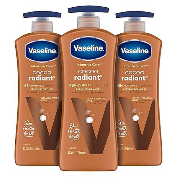 Intensive Care Body Lotion Cocoa Radiant 3 count for Dry Skin Lotion Made with Ultra-Hydrating Lipids and Pure Cocoa Butter for a Long-Lasting, Radiant Glow 20.3 Oz