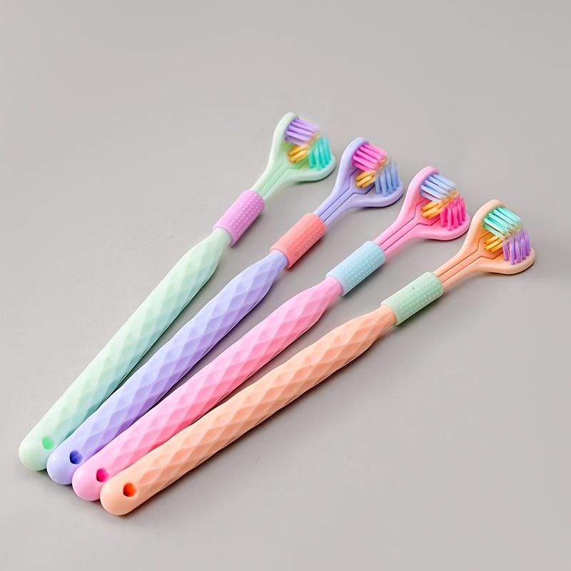 360-Degree Triple-Headed Soft & Hard Bristle Toothbrush for Adults - No Components Included, Made with Polypropylene Bristles, Suitable for Neutral Adults, Full-Headed Design, Adult Use