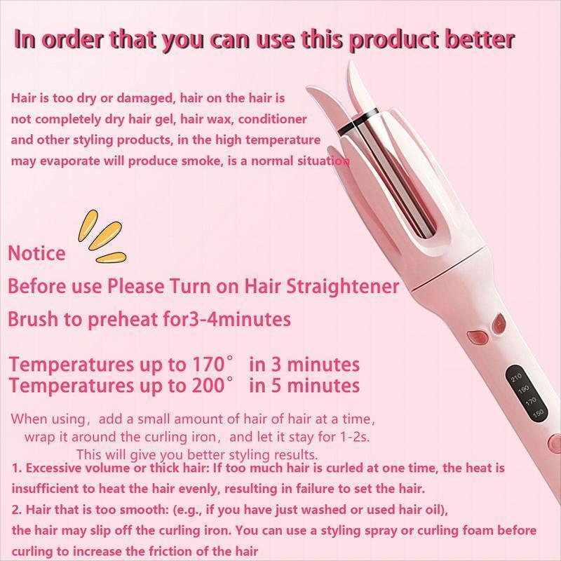 Electric Hair Curler, 4-speed Temperature Control Adjustable Hair Curler, LED Screen Hair Curling Wand, Curling Iron, Hair Styling Tool for Home & Salon Use, Curling Iron, Christmas Gift 01