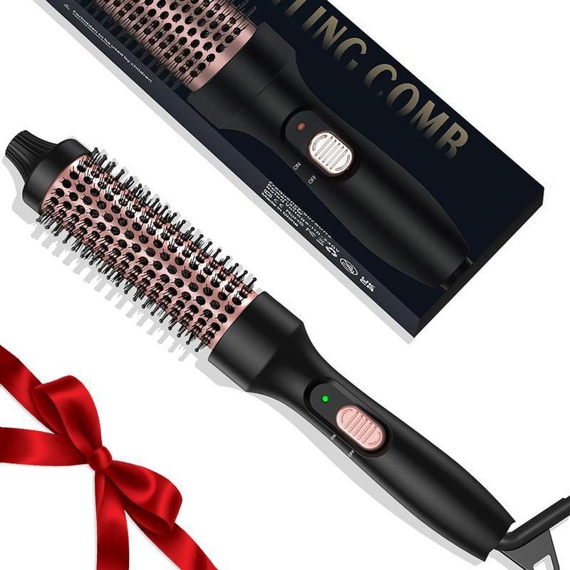 Heated Round Brush, 1 Box Curling Thermal Brush, Hair Straightener, Hair Styling Tool for Women, Professional Hair Styling Tool for Home & Salon Use