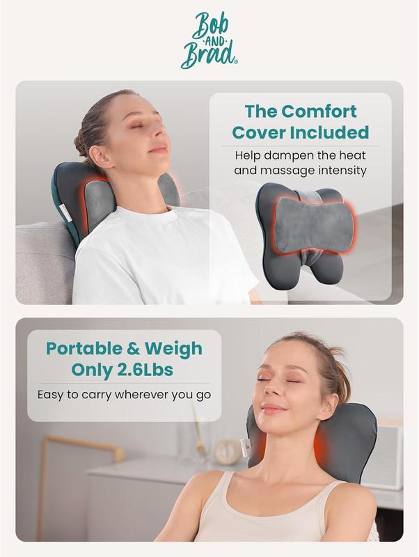 BOB AND BRAD  EZBack Corded Neck Massager with Heat Deep Massage Technology FSA HSA Eligible, Pain Relief Deep Tissue, 3D Shiatsu Back Shoulder Legs and Neck Massager, Ideal Gifts for Women Men,Easy to Use & Portable