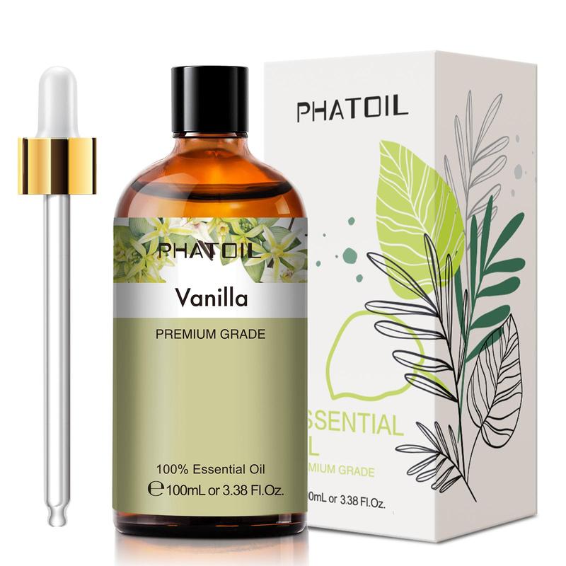 100ml 3.38fl.Oz Vanilla Essential Oil, 1 Count Natural Diffuser Oil For Aromatherapy & Skin Care, Fragrance Oil For Diffuser Humidifier, Essential Items