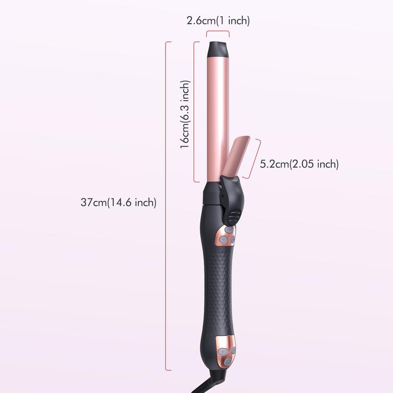 LANDOT Automatic Rotating Curling Iron 1-inch Comfort - Perfect for All Hair Types 