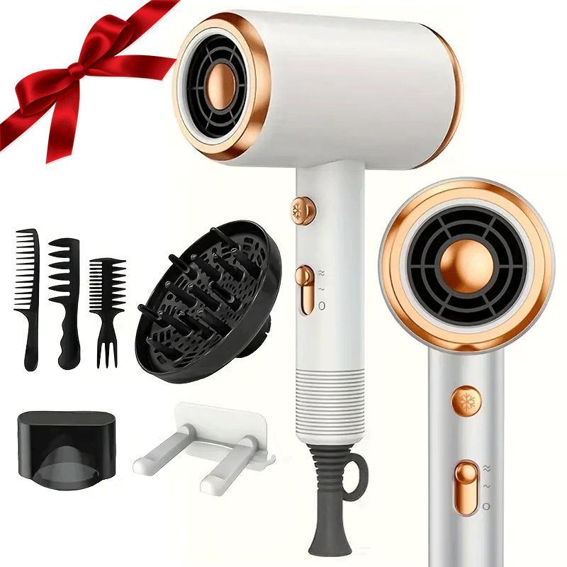 Powerful Ionic Haircare Hair Dryer Kit for Straight and Curly Hair, 1 Set Hair Dryer with Diffuser, 2 Speeds & 3 Heating with Cooling Buttons Hair Dryer