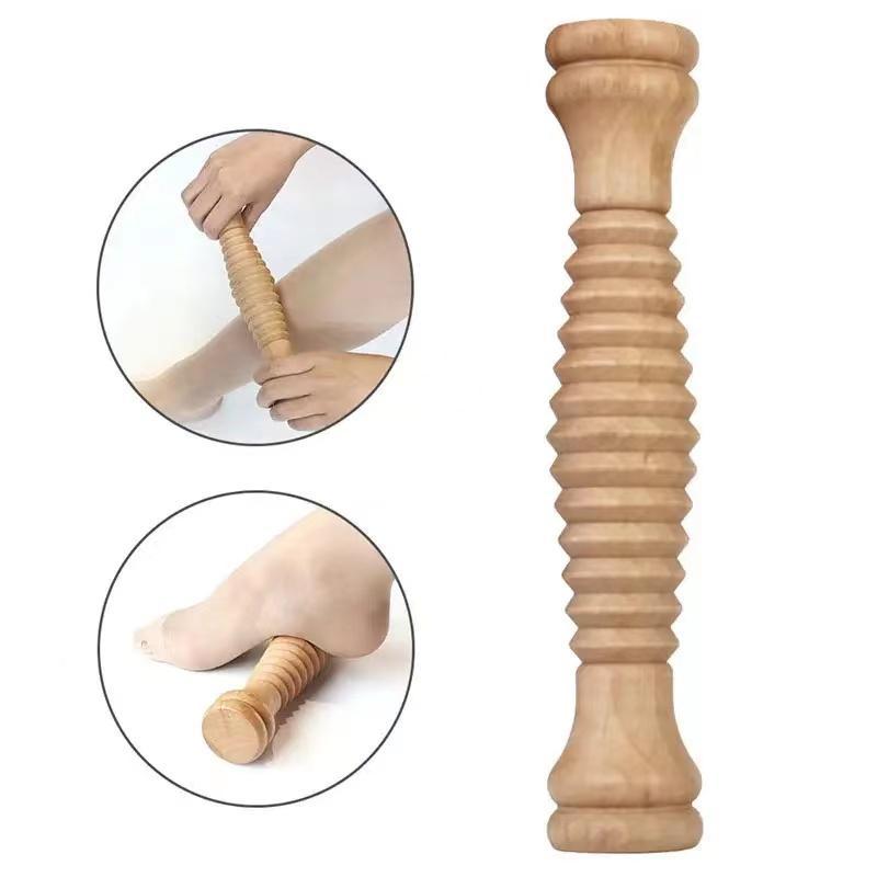 Wooden Massage Roller, Manual Muscle Relaxation Tool for Body & Foot, Portable Manual Massager for Stress Relief