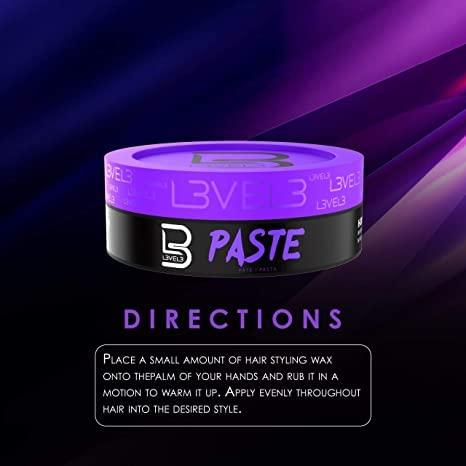 Level 3 Paste - Long-Lasting Hold - Improves Strength and Volume of Hair L3 - Protects Against Hair  - Level Three Men Styling Product (Sample Powder Included, Paste)