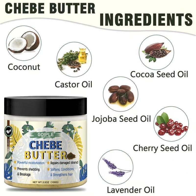 100g Chebe Butter Hair Care Cream, Hair Moisturizing and Conditioning Hair Butter, Hair Care Product for Dry & Damaged Hair