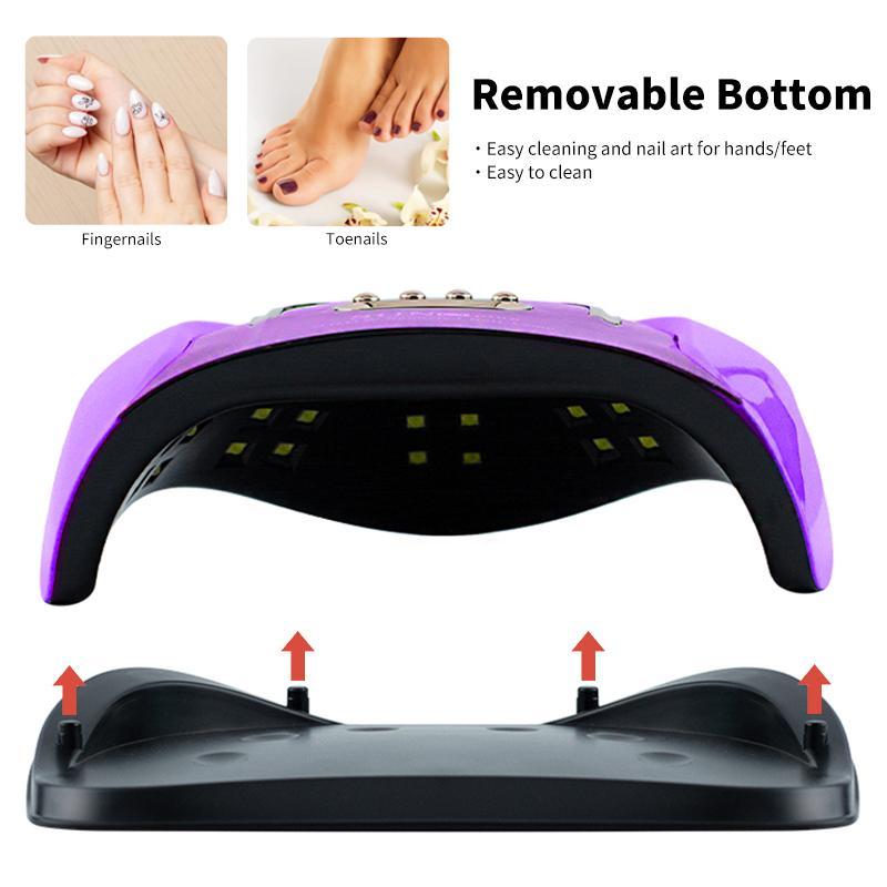 Nail Art UV Lamp, LED Dryer with 57 LEDs & 4 Timer Settings, LCD Display Auto Sensor Professional Nail Lamp for Nail Gel Polish, Suitable for Beginners, Nail Equipment, Nail Care