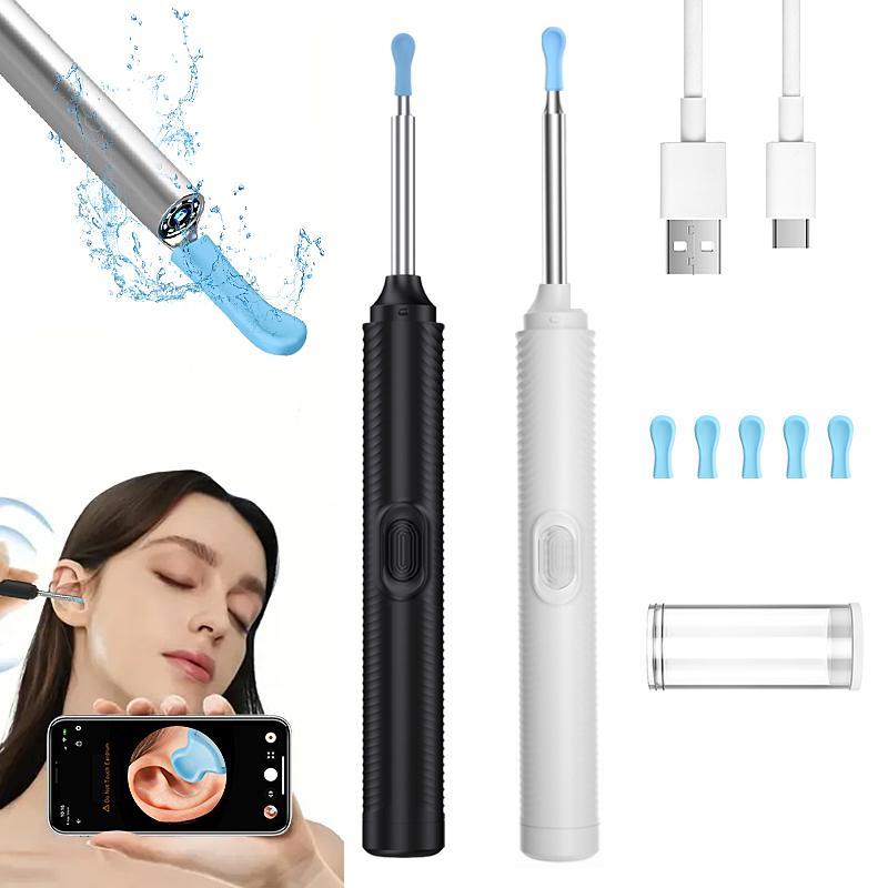 Intelligent Visual Ear Scoop, 1 Set Ear Wax Remover With Camera & 5 Ear Digging Tools, Rechargeable Ear Wax Removal Kit for Smartphones