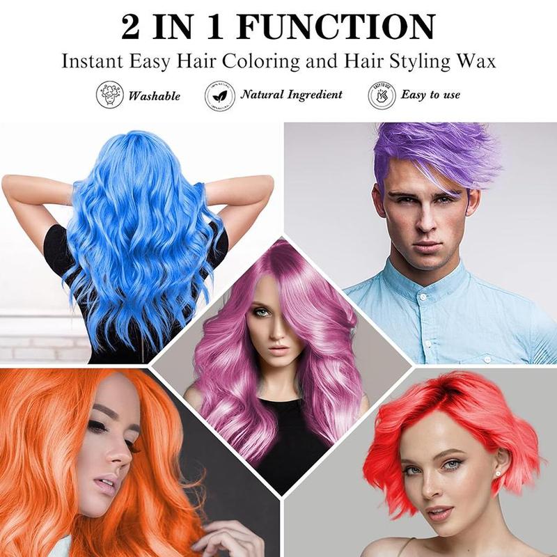 Natural Look Temporary Hair Dye Wax, 1 Count Washable Long-lasting Hair Dye Cream, Moisturizing Hair Care Product for Festival Party, Christmas Gift