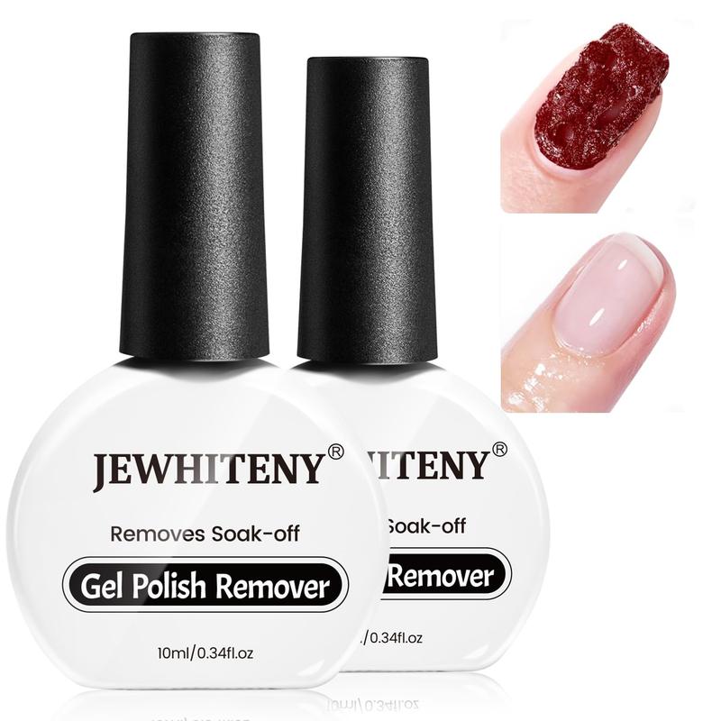 JEWHITENY 10ML Gel Nail Polish Remover 2pcs Professional Gel Remover for Nails 3-5 Minutes Gel Nail Remover Easy And Quick Remove No Need Soaking or Wrapping Gel Remover