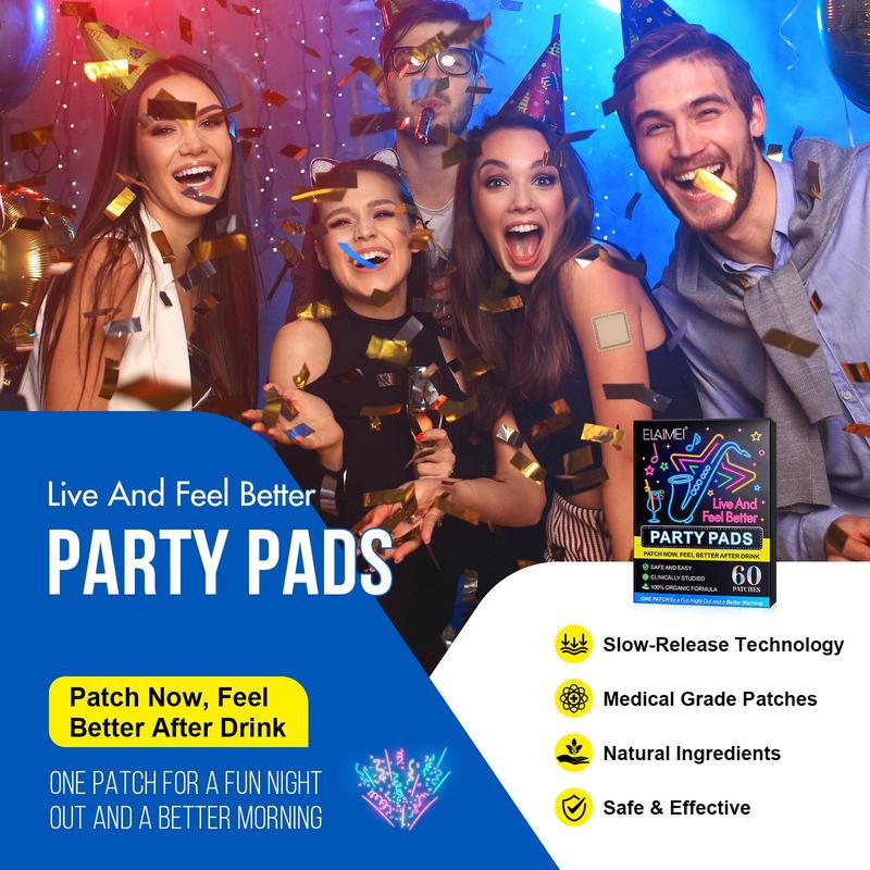 Party Stickers, 60pcs box Professional Party Patch for Live and Feel Better After Drinking, Portable Body Care Patches for Men & Women