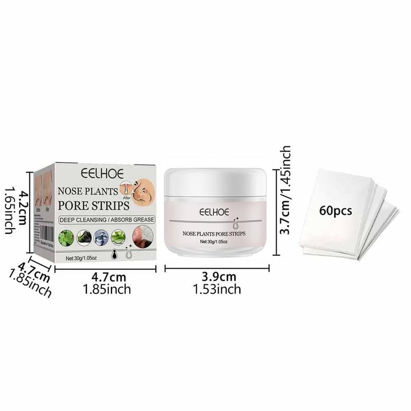 Deep Cleansing Nose Mask, 1 Count Nose Pore Cleaning Mask with 60pcs Paper, Nose Strips, Deep Cleansing Nose Mask, Facial Skincare Products for Women and Man