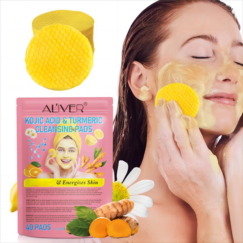 Live Aliver Kojic Acid & Turmeric Cleansing Pads, Skincare Comfort (40 pads)