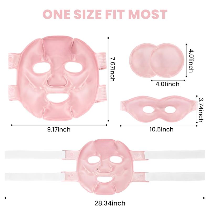 Ice Face Eye Mask for Dark Circles and Puffiness Cold Warm Compress, Gel Cold Cooling Face Mask Package for Women and Men, Migraines, ,  and Relaxation, Pink Skincare Daily